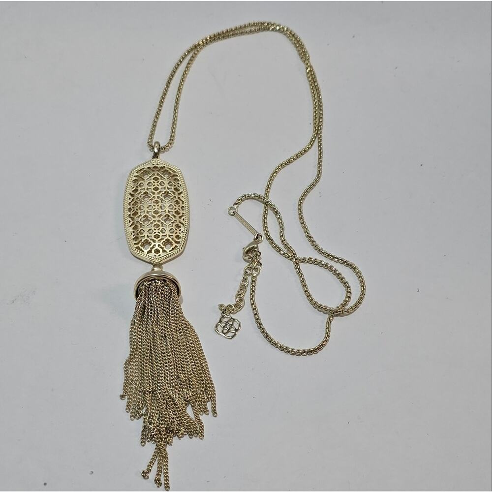 Kendra Scott Benning Gold Plated Tassel Necklace